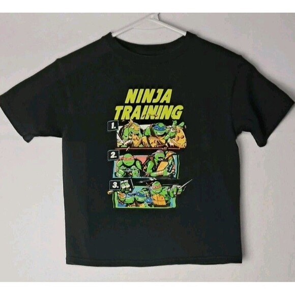 Nickelodeon TMNT Ninja Turtles Youth Large 7 Short Sleeve T Shirt Black - Picture 1 of 6
